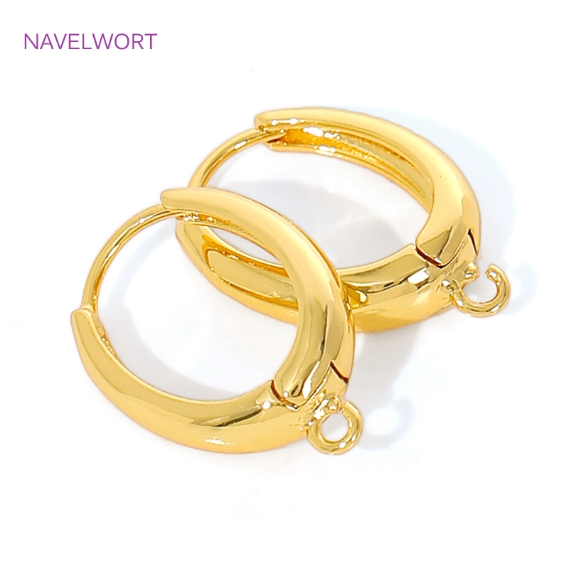 Jewelry Making Hobby - 18K Gold Plated Brass Earwires Fasteners,Oval