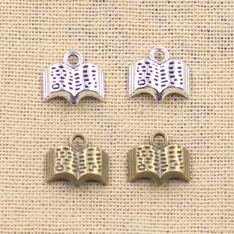 Jewelry Making Books - 15pcs Charms Open Holy Bible Book