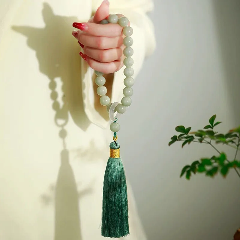 Making Custom Jewelry - Green Jade Stone 12mm Beads Tassel