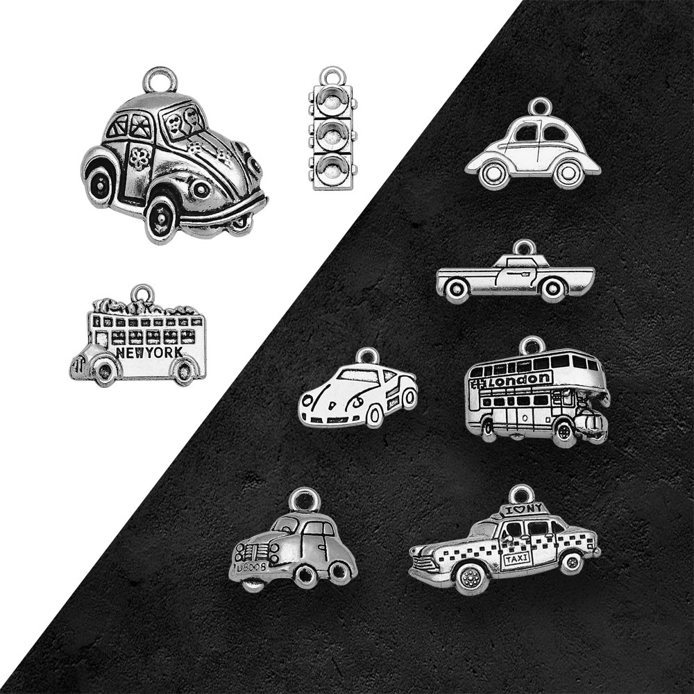 Silver Plated Taxi Bus Car Tra – Jewelry Making In London Bewertung und Preis