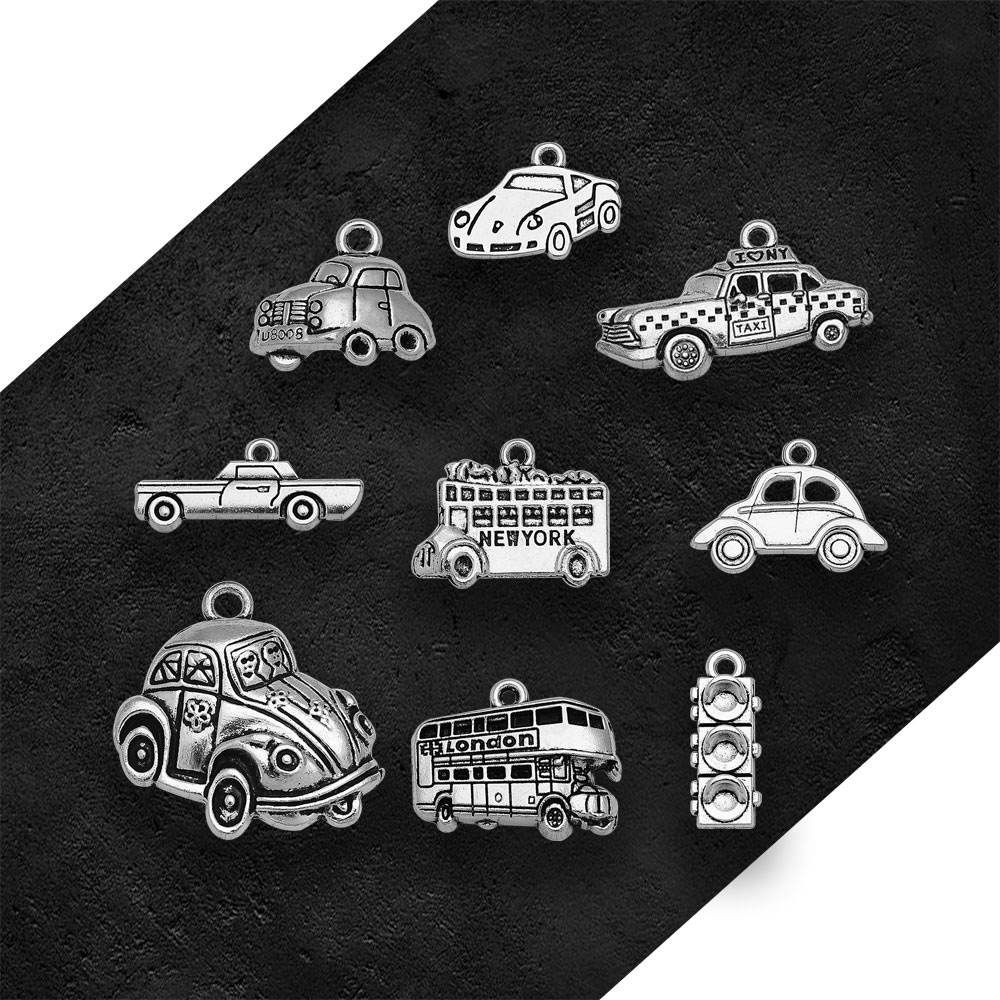 Silver Plated Taxi Bus Car Tra – Jewelry Making In London Bewertung und Preis